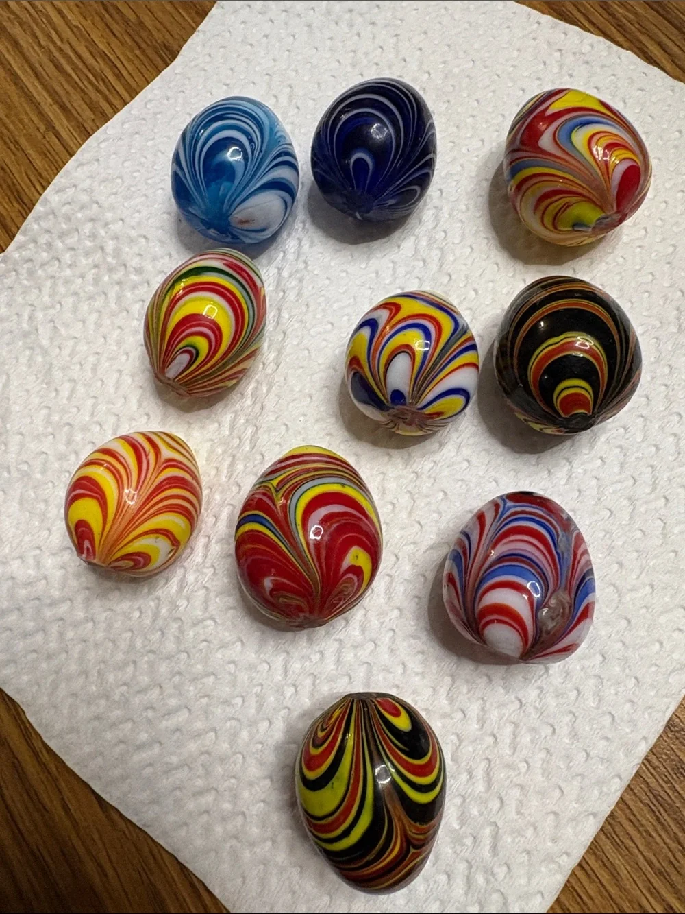 Handmade Swirled Glass Marbles - Multicolor - Picture 1 of 4